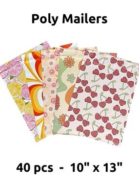 40 Pack 10x13 Assorted Design Poly Mailers Self Adhesive Shipping Bags